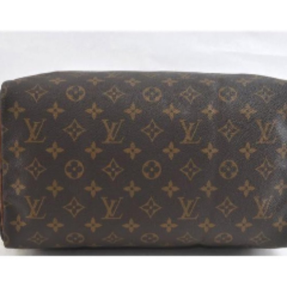 SALE! Vintage Louis Vuitton Speedy 30 Monogram Logo Satchel Bag Brown FREE Liner - Picture 7 of 16